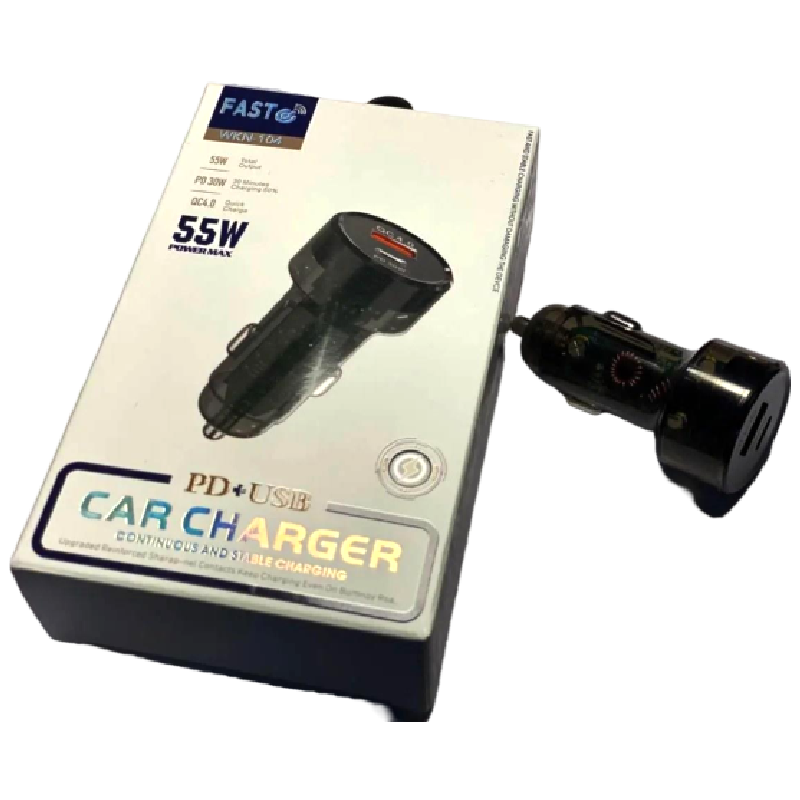 شارژر فندکی 55 وات مدل WKN-104 WKN-104 55W Car Charger (USB-C + USB-A Fast Charging)