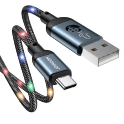 کابل شارژ USB به USB-C مدل چراغ دار