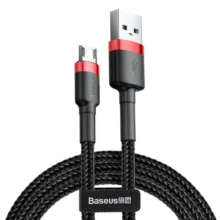 کابل شارژ USB به microUSB بیسوس مدل پاوربانکی طول 30 سانتی متر